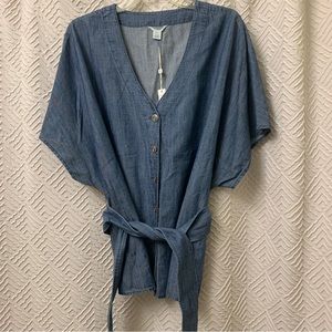 Caslon chambray shirt with belt